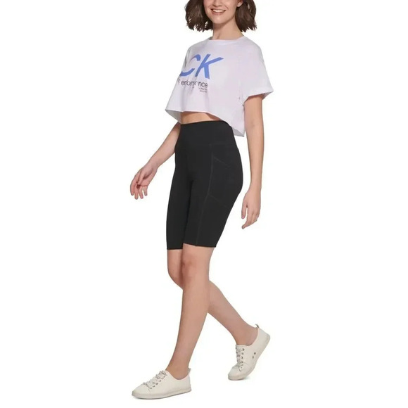 Calvin Klein Women S Cropped Logo T-Shirt White Size Large BRAND NEW WITH TAGS - Picture 3 of 4